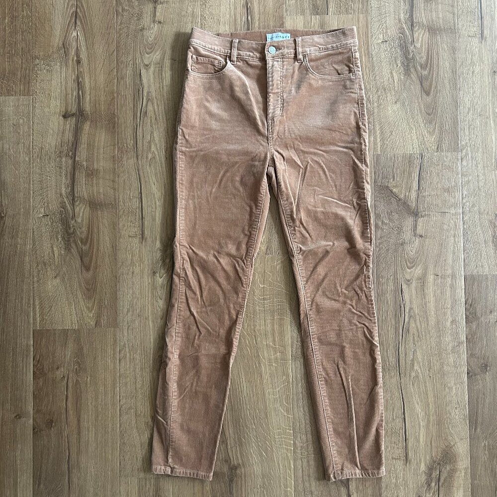 LOFT Soft Corduroy High Rise Slim Pants Tan Size 27/4